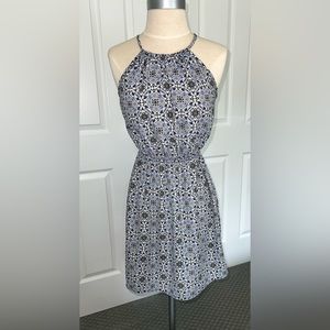 Soprano Black/Blue/White floral summer dress in XS